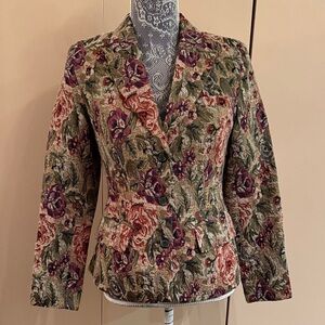Newport News Multicolor Floral Blazer